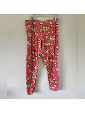 WEEKEND EDITION | Avocado velour pajama pants novelty print pink sz XL